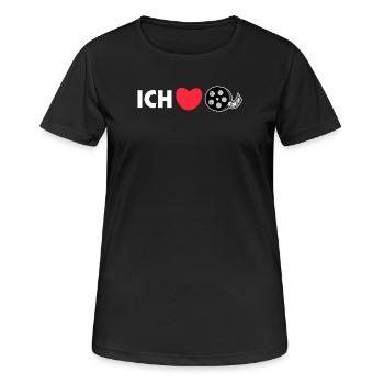 Heart Cinema Night I Love Movies Statement Movies - Women's Breathable T-Shirt - black - Front - AI Model Female 172 light (172cm)