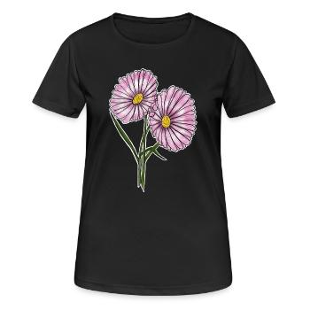 Pâquerette - T-shirt respirant Femme - noir - Devant - AI Model Female 172 light (172cm)
