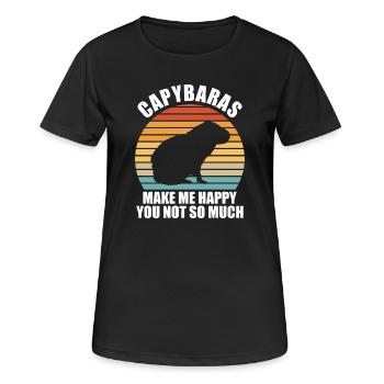 Capybara Zootier Design - Frauen T-Shirt atmungsaktiv - Schwarz - Vorne - AI Model Female 172 light (172cm)