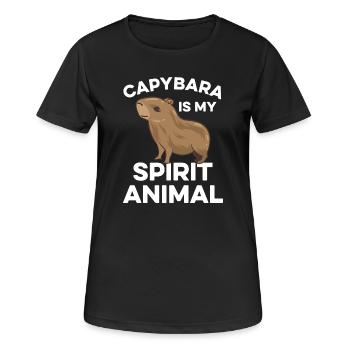 Capybara Zootier Design - Frauen T-Shirt atmungsaktiv - Schwarz - Vorne - AI Model Female 172 light (172cm)
