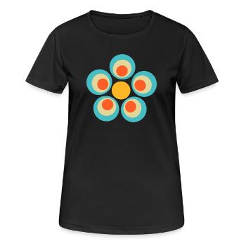 70s Flower Pattern - Women's Breathable T-Shirt - black - Front - AI Model Female 172 light (172cm)