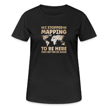 Kartografie Design - Frauen T-Shirt atmungsaktiv - Schwarz - Vorne - AI Model Female 172 light (172cm)