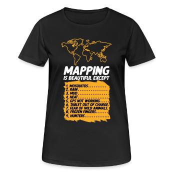 Cartography design - Women's Breathable T-Shirt - black - Front - AI Model Female 172 light (172cm)