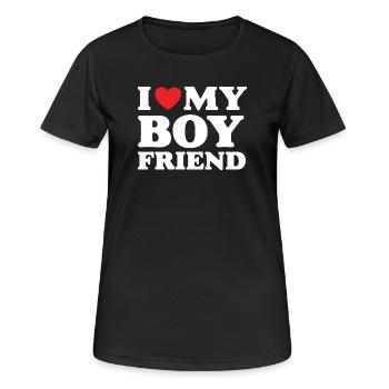 I Love My Boyfriend - Women's Breathable T-Shirt - black - Front - AI Model Female 172 light (172cm)