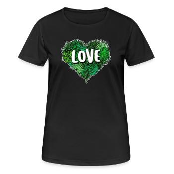 Cœur Terre Mère Nature Dire Conservation de la Nature Environnement - T-shirt respirant Femme - noir - Devant - AI Model Female 172 light (172cm)