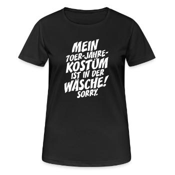 70er Jahre Kostüm Ist In Der Wäsche 70s Party 70er - Frauen T-Shirt atmungsaktiv - Schwarz - Vorne - AI Model Female 172 light (172cm)