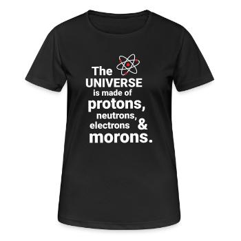 The Universe is made of protons, neutrorns - Women's Breathable T-Shirt - black - Front - AI Model Female 172 light (172cm)
