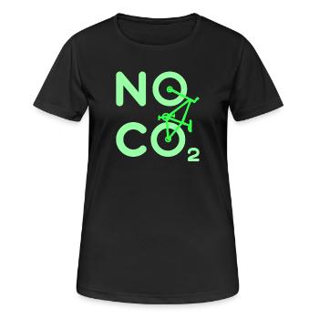 Environnementaliste Co2 Déclaration environnementale Terre Nature - T-shirt respirant Femme - noir - Devant - AI Model Female 172 light (172cm)