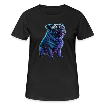 Carlin néon futuriste - T-shirt respirant Femme - noir - Devant - AI Model Female 172 light (172cm)