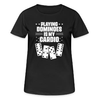 Domino Spiel Design - Frauen T-Shirt atmungsaktiv - Schwarz - Vorne - AI Model Female 172 light (172cm)