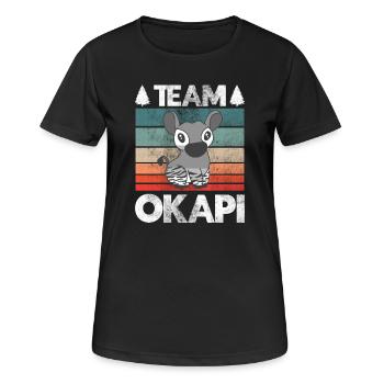 Okapi das Juwel des Dschungels - Frauen T-Shirt atmungsaktiv - Schwarz - Vorne - AI Model Female 172 light (172cm)