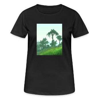 Palmiers sur toile - T-shirt respirant Femme - noir - Devant - AI Model Female 172 light (172cm)