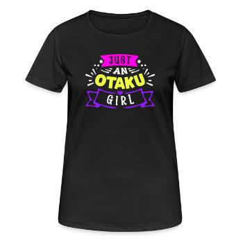 Otaku Manga Anime Statement Herz Japanisch Mädchen - Frauen T-Shirt atmungsaktiv - Schwarz - Vorne - AI Model Female 172 light (172cm)