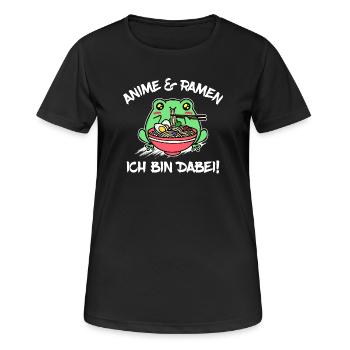 Japan Statement Anime Manga Ramen Zeichentrick - Frauen T-Shirt atmungsaktiv - Schwarz - Vorne - AI Model Female 172 light (172cm)