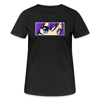 Comic Zeichentrick Manga Japan Anime Animation - Frauen T-Shirt atmungsaktiv - Schwarz - Vorne - AI Model Female 172 light (172cm)