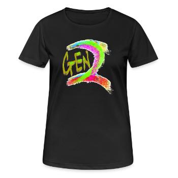 Generation Z - Frauen T-Shirt atmungsaktiv - Schwarz - Vorne - AI Model Female 172 light (172cm)