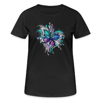 Symbole papillon Illustration Blast Colors - T-shirt respirant Femme - noir - Devant - AI Model Female 172 light (172cm)
