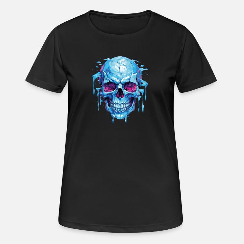 Neon Eis Schädelkunst - Women's Breathable T-Shirt - black