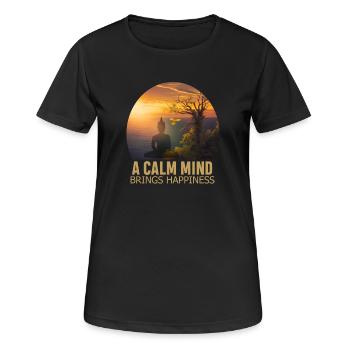 Un calme apporte le bonheur - T-shirt respirant Femme - noir - Devant - AI Model Female 172 light (172cm)