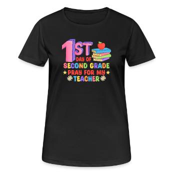 second grade, rentrée des classe - T-shirt respirant Femme - noir - Devant - AI Model Female 172 light (172cm)