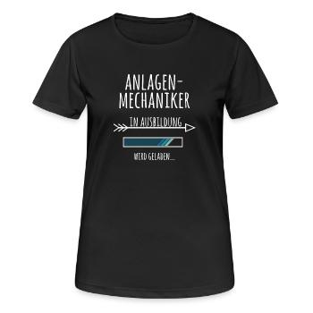 Ausbildung Anlagenmechaniker Industrie Beruf - Frauen T-Shirt atmungsaktiv - Schwarz - Vorne - AI Model Female 172 light (172cm)
