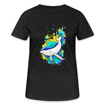 Baleine à bosse - T-shirt respirant Femme - noir - Devant - AI Model Female 172 light (172cm)