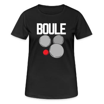 Boule boule boules pour bouler pétanque - T-shirt respirant Femme - noir - Devant - AI Model Female 172 light (172cm)