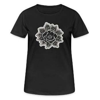 Die Schönheit und der Charme einer einfarbigen Blume - Frauen T-Shirt atmungsaktiv - Schwarz - Vorne - AI Model Female 172 light (172cm)