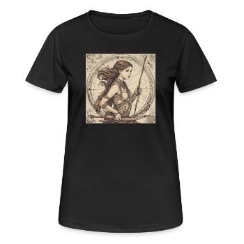 Zodiac Sagittarius - Frauen T-Shirt atmungsaktiv - Schwarz - Vorne - AI Model Female 172 light (172cm)