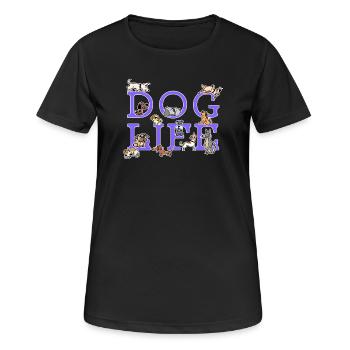 Hund Lieblingstier Welpe Haustiere Kuscheltier - Frauen T-Shirt atmungsaktiv - Schwarz - Vorne - AI Model Female 172 light (172cm)