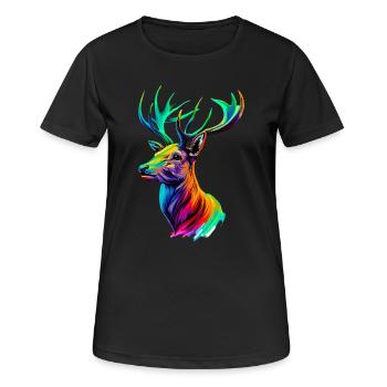 Cerf - T-shirt respirant Femme - noir - Devant - AI Model Female 172 light (172cm)
