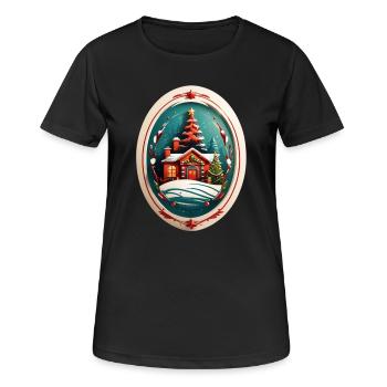 Cabane de Noël - T-shirt respirant Femme - noir - Devant - AI Model Female 172 light (172cm)