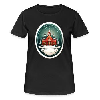 Cabane de Noël - T-shirt respirant Femme - noir - Devant - AI Model Female 172 light (172cm)