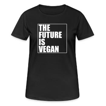 Avenir végétal : Vegan pour les animaux - T-shirt respirant Femme - noir - Devant - AI Model Female 172 light (172cm)