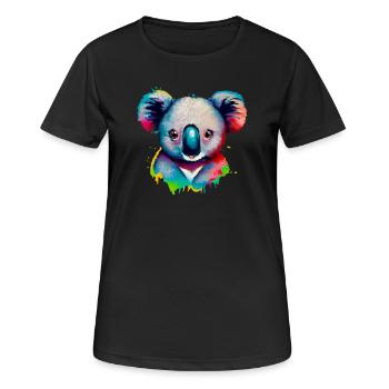 Koala - Frauen T-Shirt atmungsaktiv - Schwarz - Vorne - AI Model Female 172 light (172cm)