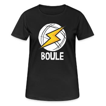 Boule Power! Tenue Boules Boules Boules de Boules Pétanque - T-shirt respirant Femme - noir - Devant - AI Model Female 172 light (172cm)