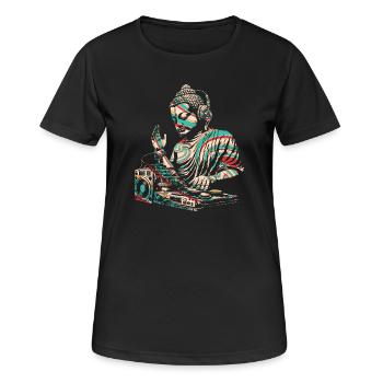 DJ Buddha - Women's Breathable T-Shirt - black - Front - AI Model Female 172 light (172cm)