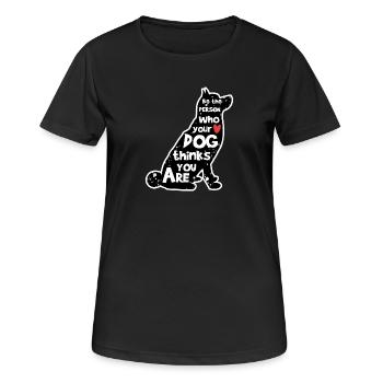 Déclaration d’animal en peluche Animaux de compagnie Chien Animal de compagnie Cœur - T-shirt respirant Femme - noir - Devant - AI Model Female 172 light (172cm)