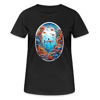 Animaux marins-Poissons - T-shirt respirant Femme - noir - Devant - AI Model Female 172 light (172cm)