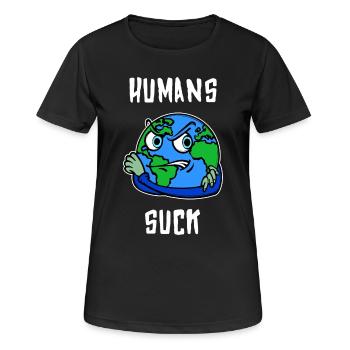 Umweltschäden Umweltschutz Mutter Erde Umwelt - Frauen T-Shirt atmungsaktiv - Schwarz - Vorne - AI Model Female 172 light (172cm)