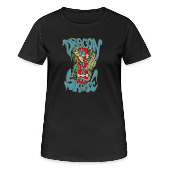 Drachen-Schlittschuh - Frauen T-Shirt atmungsaktiv - Schwarz - Vorne - AI Model Female 172 light (172cm)