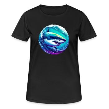 Requin blanc - T-shirt respirant Femme - noir - Devant - AI Model Female 172 light (172cm)