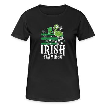 Irish flamingo - Frauen T-Shirt atmungsaktiv - Schwarz - Vorne - AI Model Female 172 light (172cm)