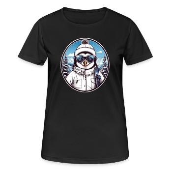 Süßer Pinguin - Frauen T-Shirt atmungsaktiv - Schwarz - Vorne - AI Model Female 172 light (172cm)