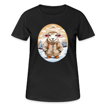 Sheep cuddly sweet - Women's Breathable T-Shirt - black - Front - AI Model Female 172 light (172cm)
