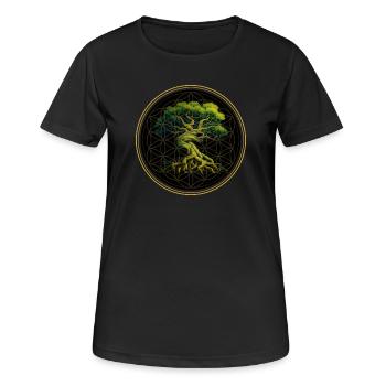 World Tree Yggdrasil World Ash Logo - Women's Breathable T-Shirt - black - Front - AI Model Female 172 light (172cm)