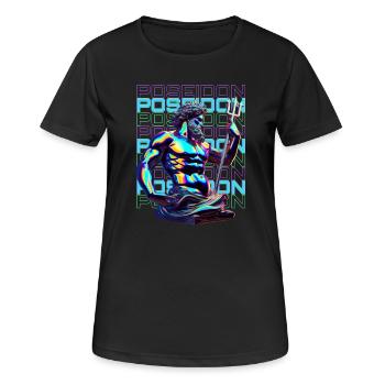 Néon Poséidon Trident - T-shirt respirant Femme - noir - Devant - AI Model Female 172 light (172cm)