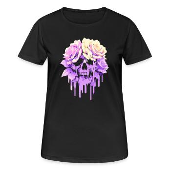 Fleurs de décomposition : mélancolie gothique pastel - T-shirt respirant Femme - noir - Devant - AI Model Female 172 light (172cm)