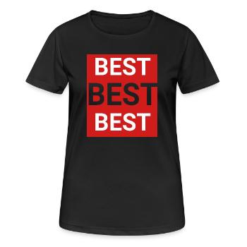 Bester - Frauen T-Shirt atmungsaktiv - Schwarz - Vorne - AI Model Female 172 light (172cm)