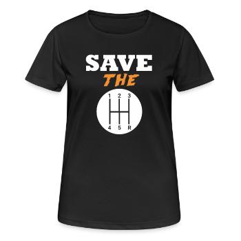 Speichern Sie die Handbücher - Frauen T-Shirt atmungsaktiv - Schwarz - Vorne - AI Model Female 172 light (172cm)